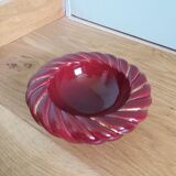 Empty pocket cup red burgundy ceramic ashtray