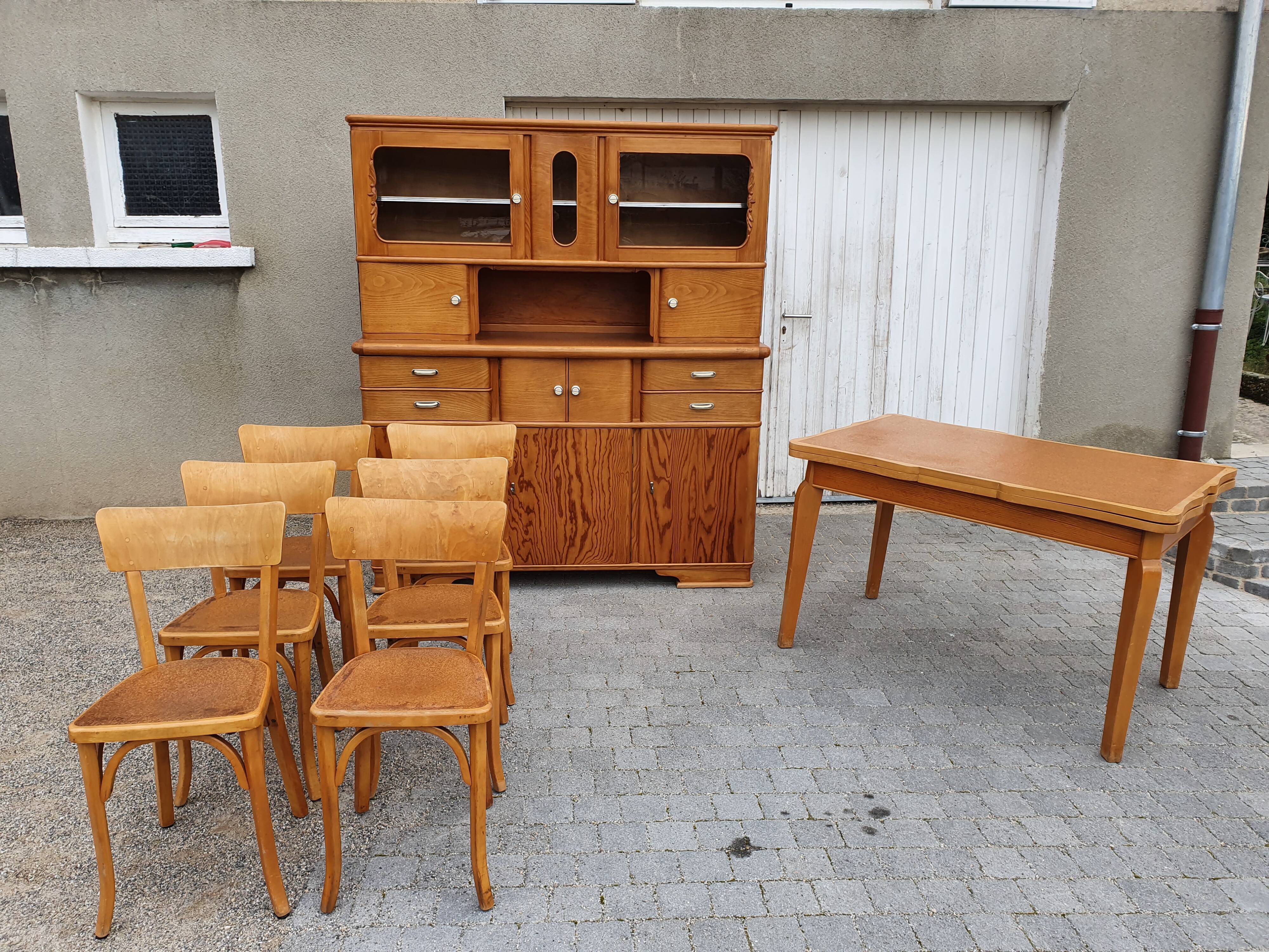 Serie 6 chairs baumann bistro kitchen vintage bar