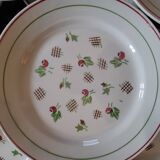 11 dinner plates decorated with stylized roses. 1950s. 11 dinner plates