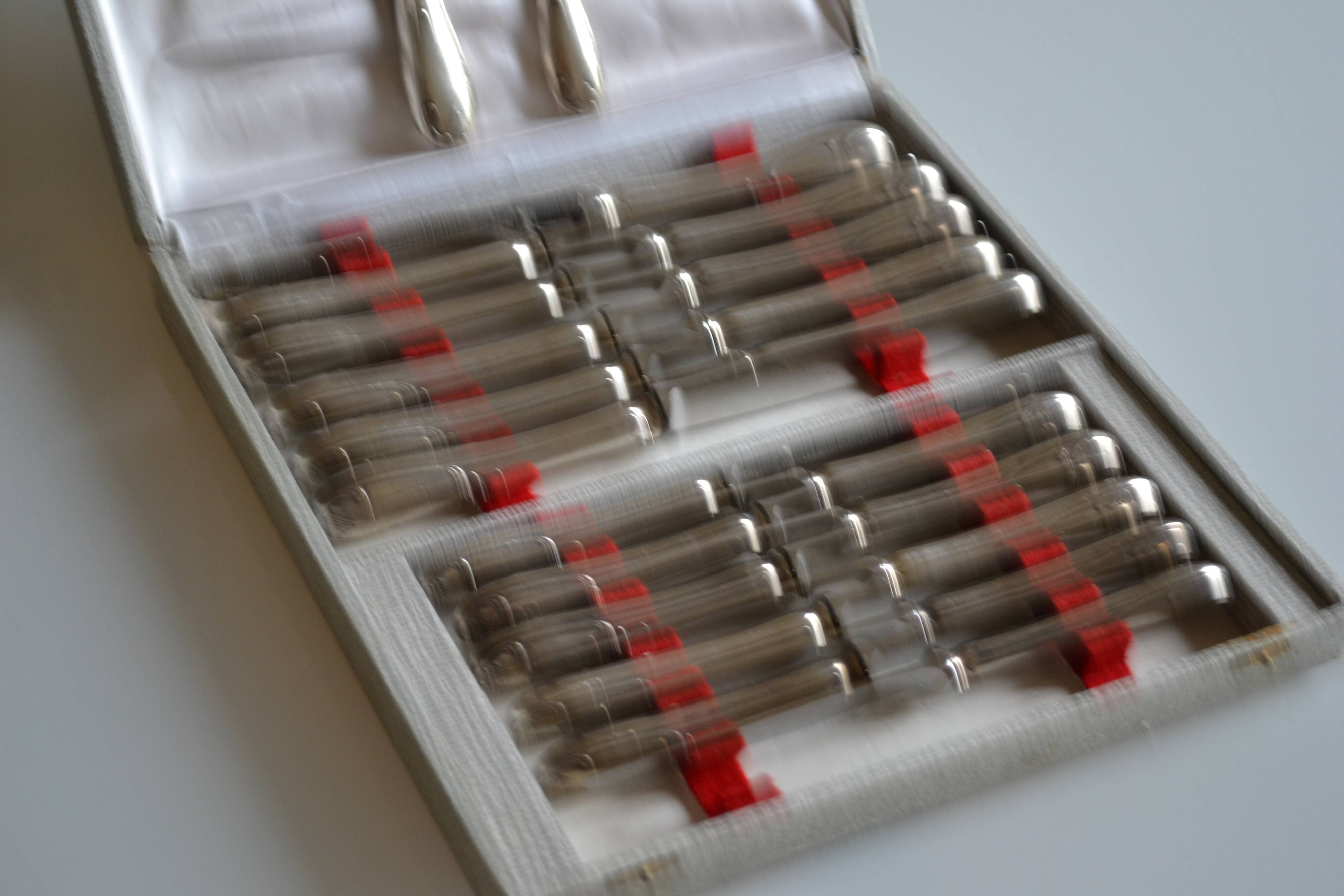 22 silver plated table and dessert knives by Cailar Bayard