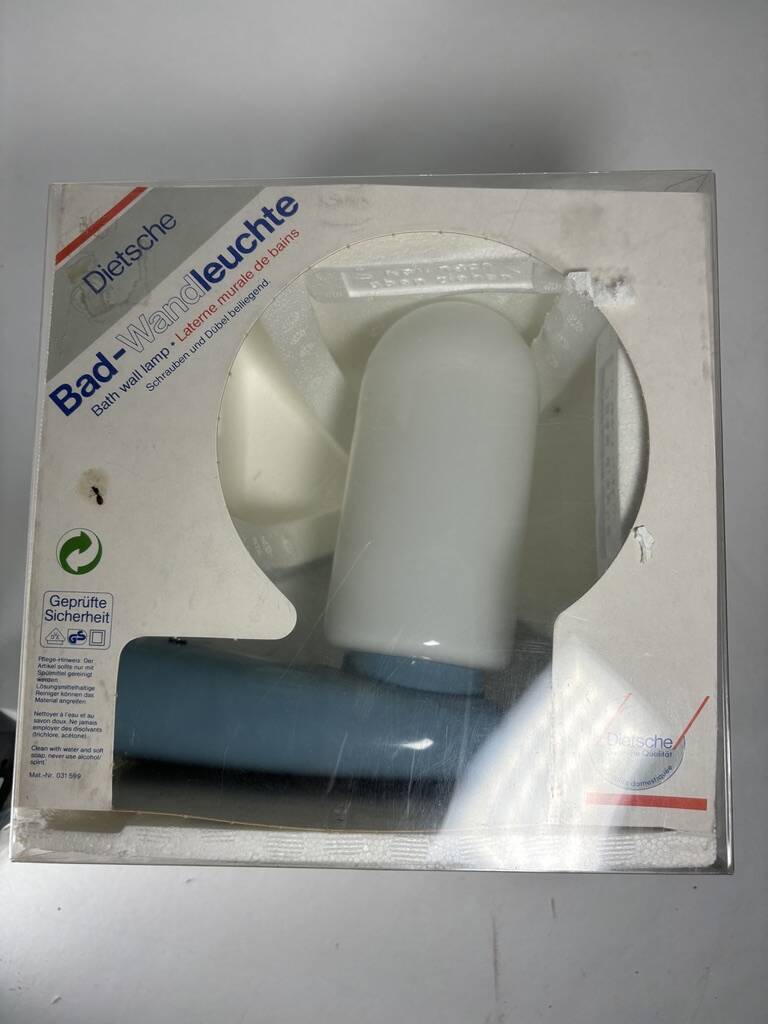 Dietsche blue wall lights Germany Bathroom 1980 x2