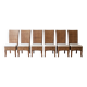 Set of 6 dining chairs in rattan and wood