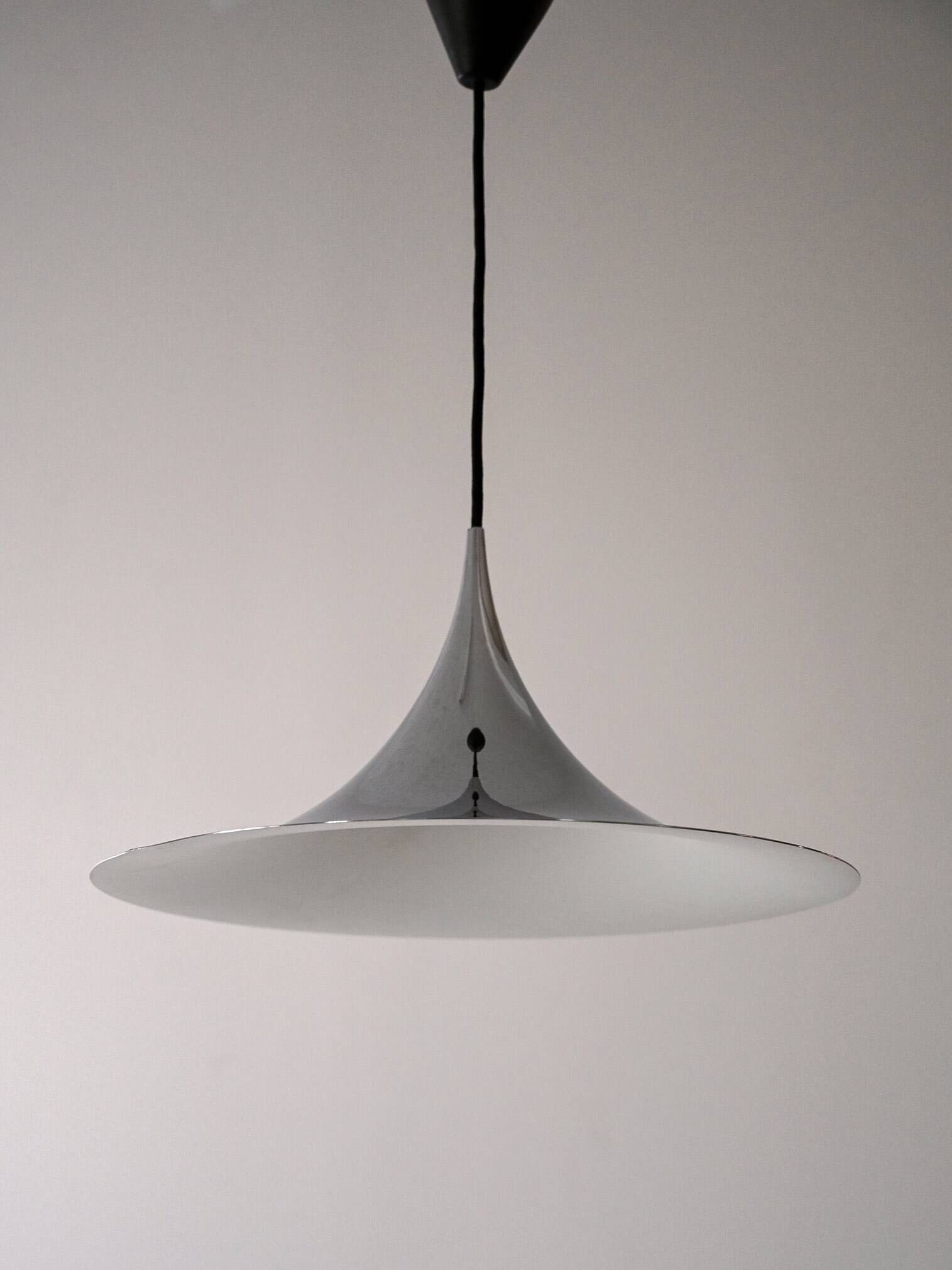 Silver metal pendant light by Bonderup & Thorsten