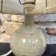 Lampe vintage en grès et abat-jour laine