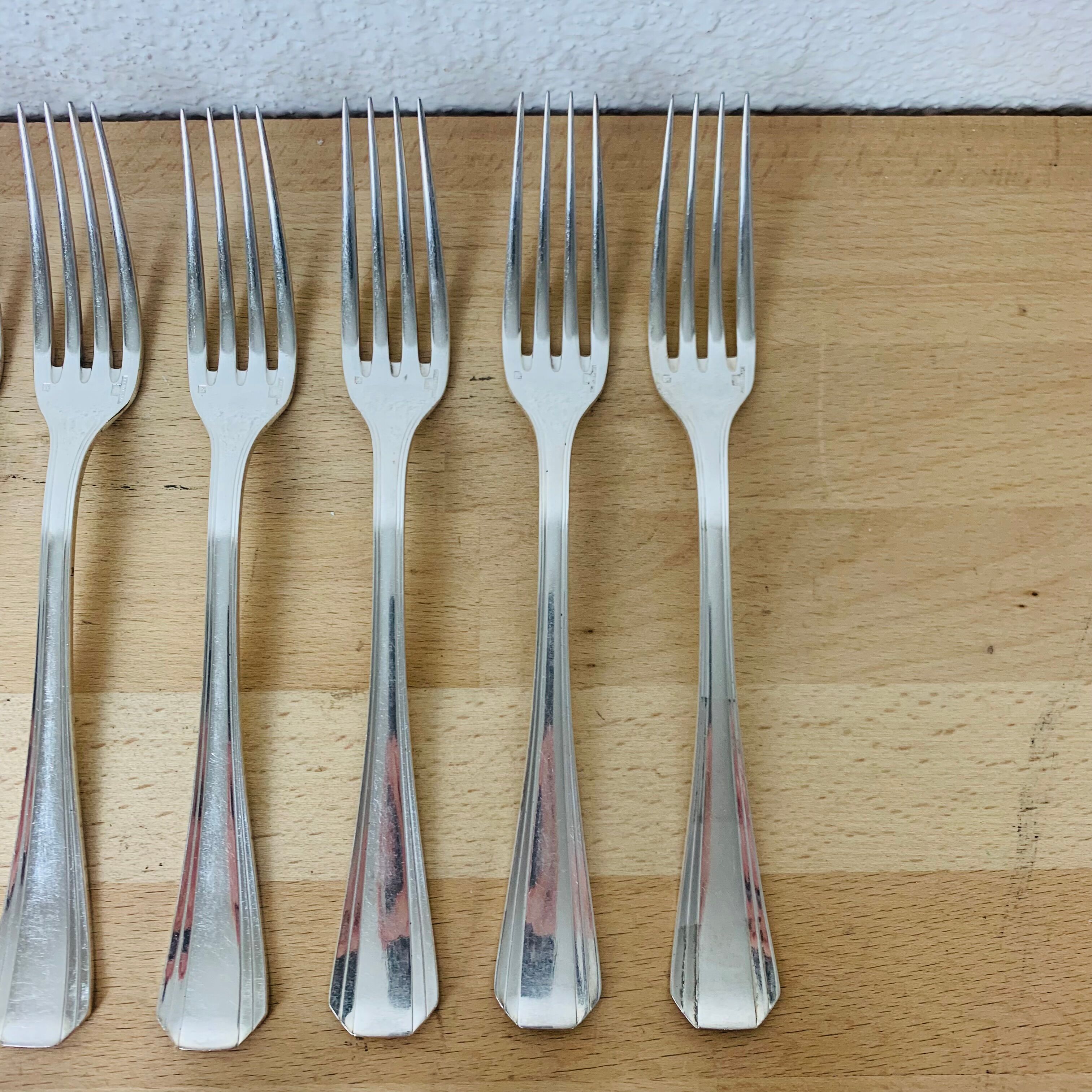 Housewife Christofle Boreal silver metal 22 pieces forks spoons