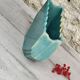 Large blue and yellow ceramic flowerpot vase