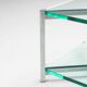 Two-tier glass side table with aluminium frame
