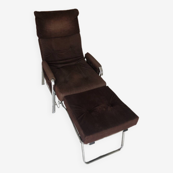 Morris system deck chair in vintage chocolate corduroy