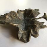 Empty pocket or ashtray leaf in old bronze
