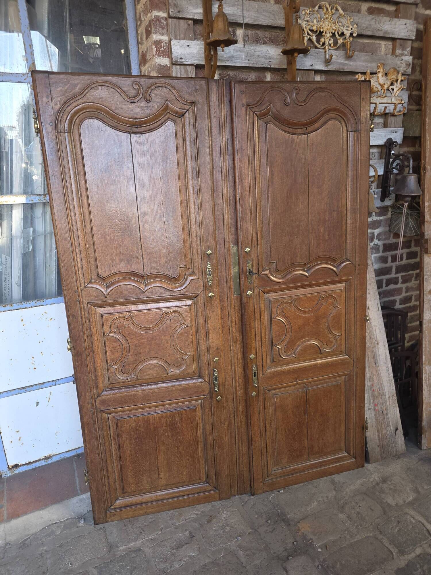 Pair of 19th-century oak cupboard doors