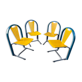 Set de 4 chaises vintage design lounge par Baumann, années 1980-90s