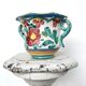 Cache pot fleurs plante en céramique italienne émaillée