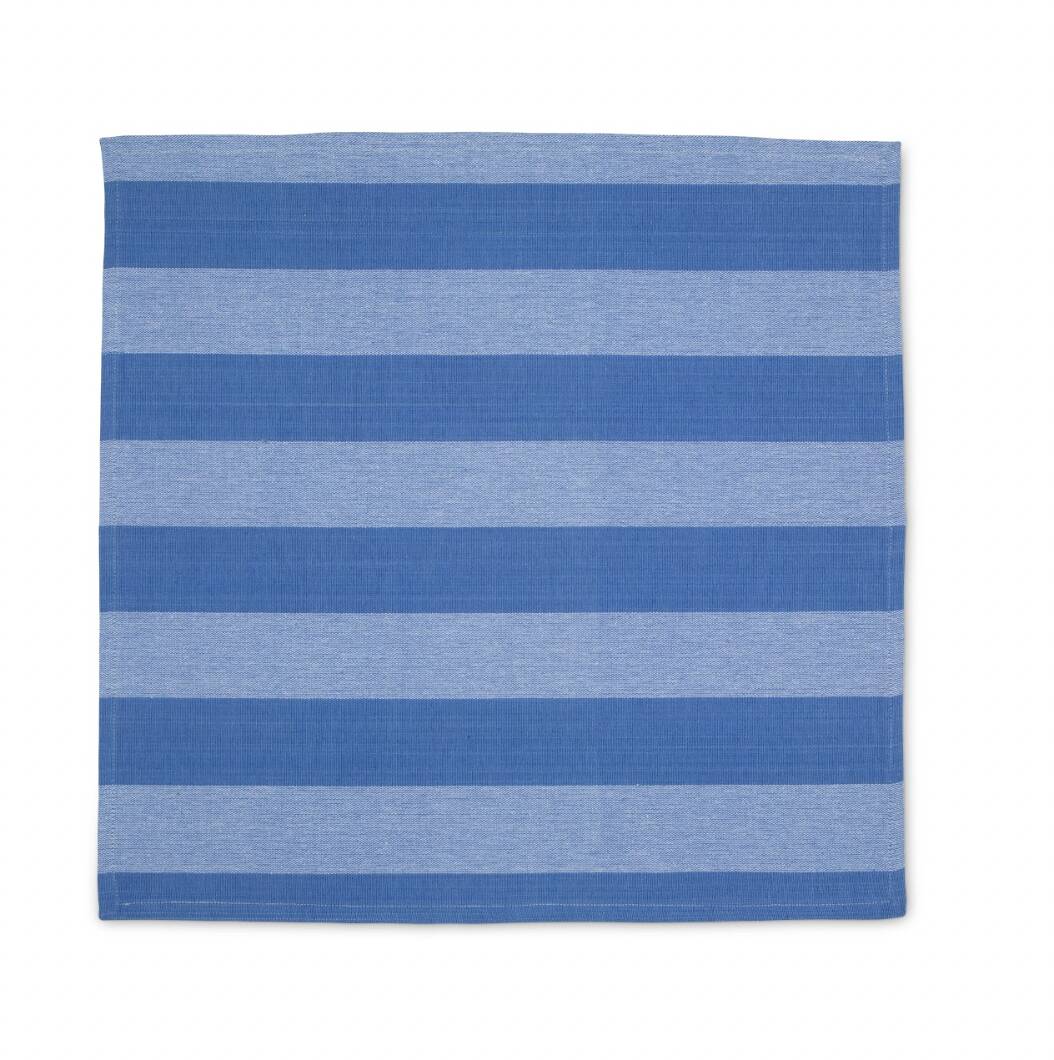 Set of 6 blue striped napkins