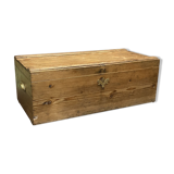 Early 20th century fir box with brass handles
