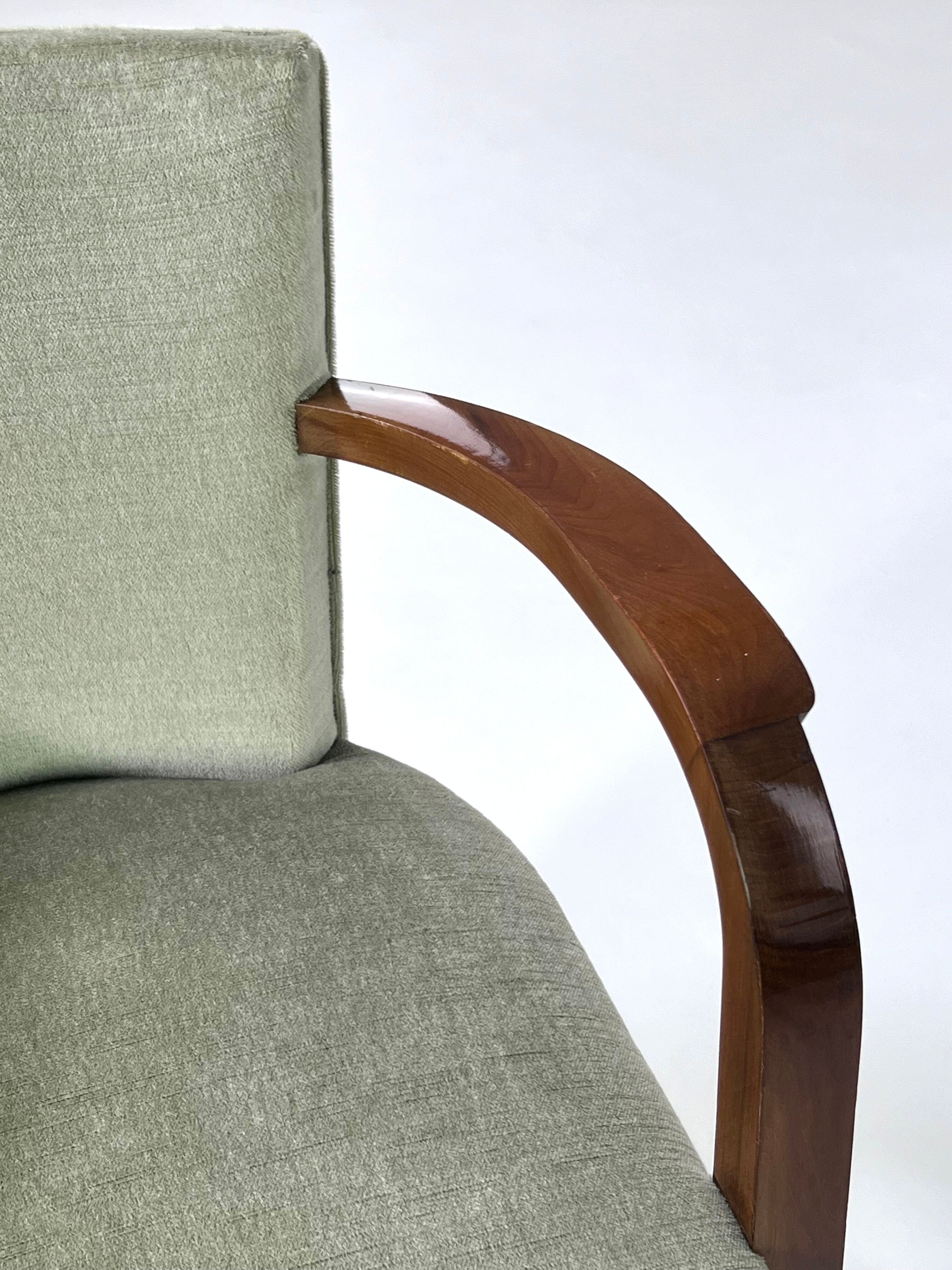 Pair of armchairs art deco 30/40 in wood and velvet
