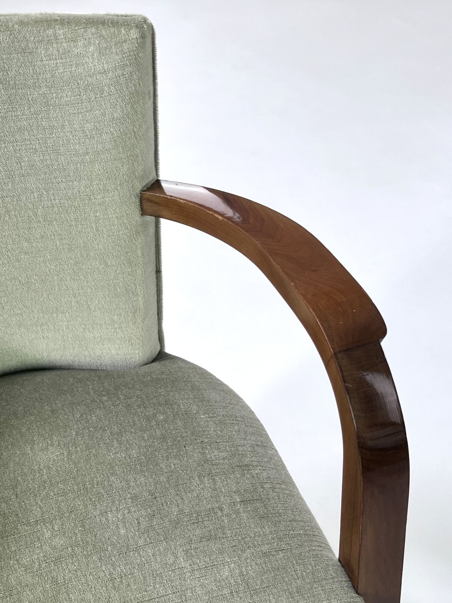 Pair of armchairs art deco 30/40 in wood and velvet