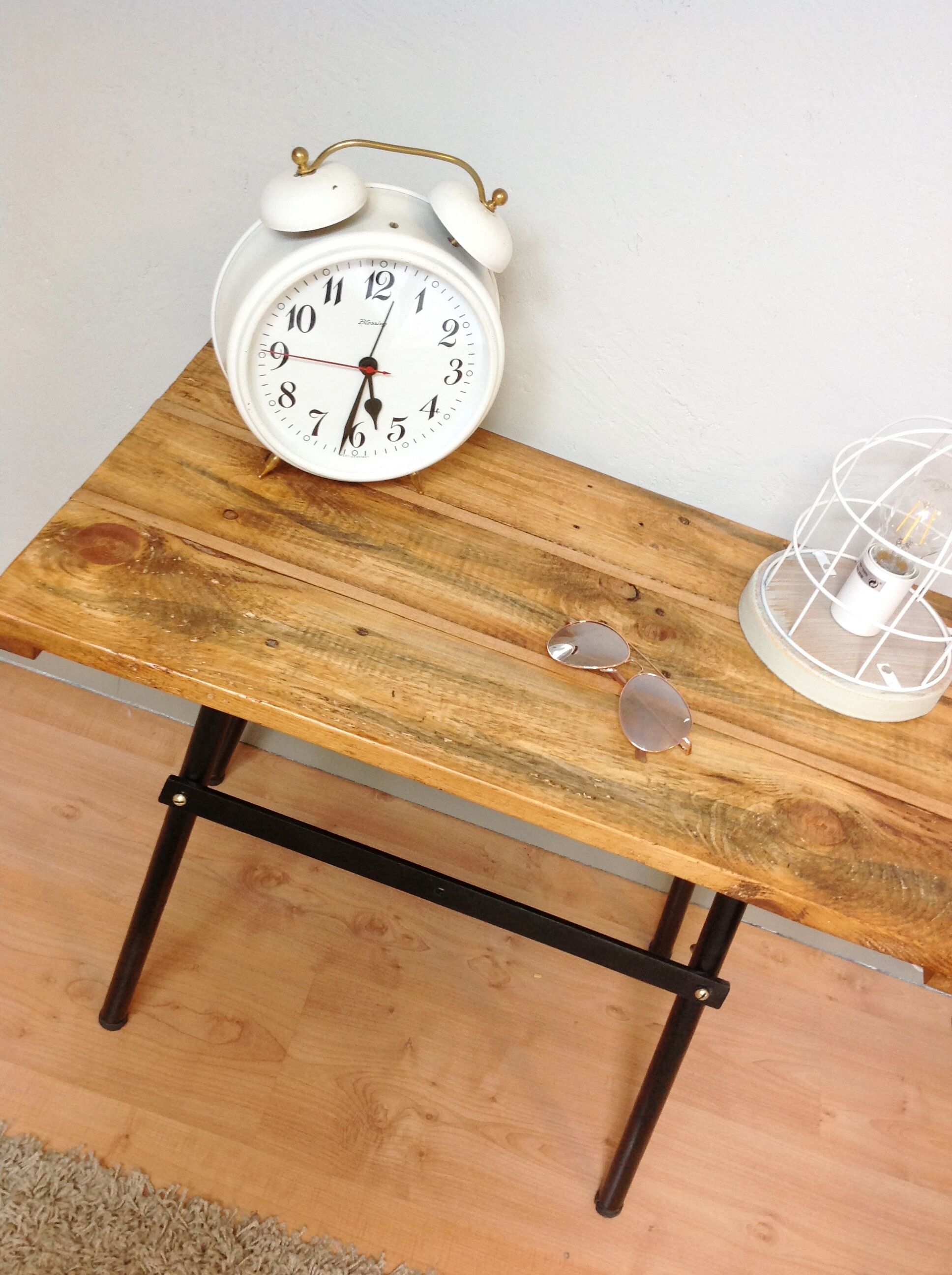 Wooden and metal side table industrial style 6070s