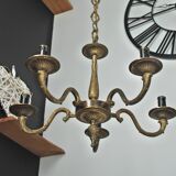Lustre en laiton plein 5 branches