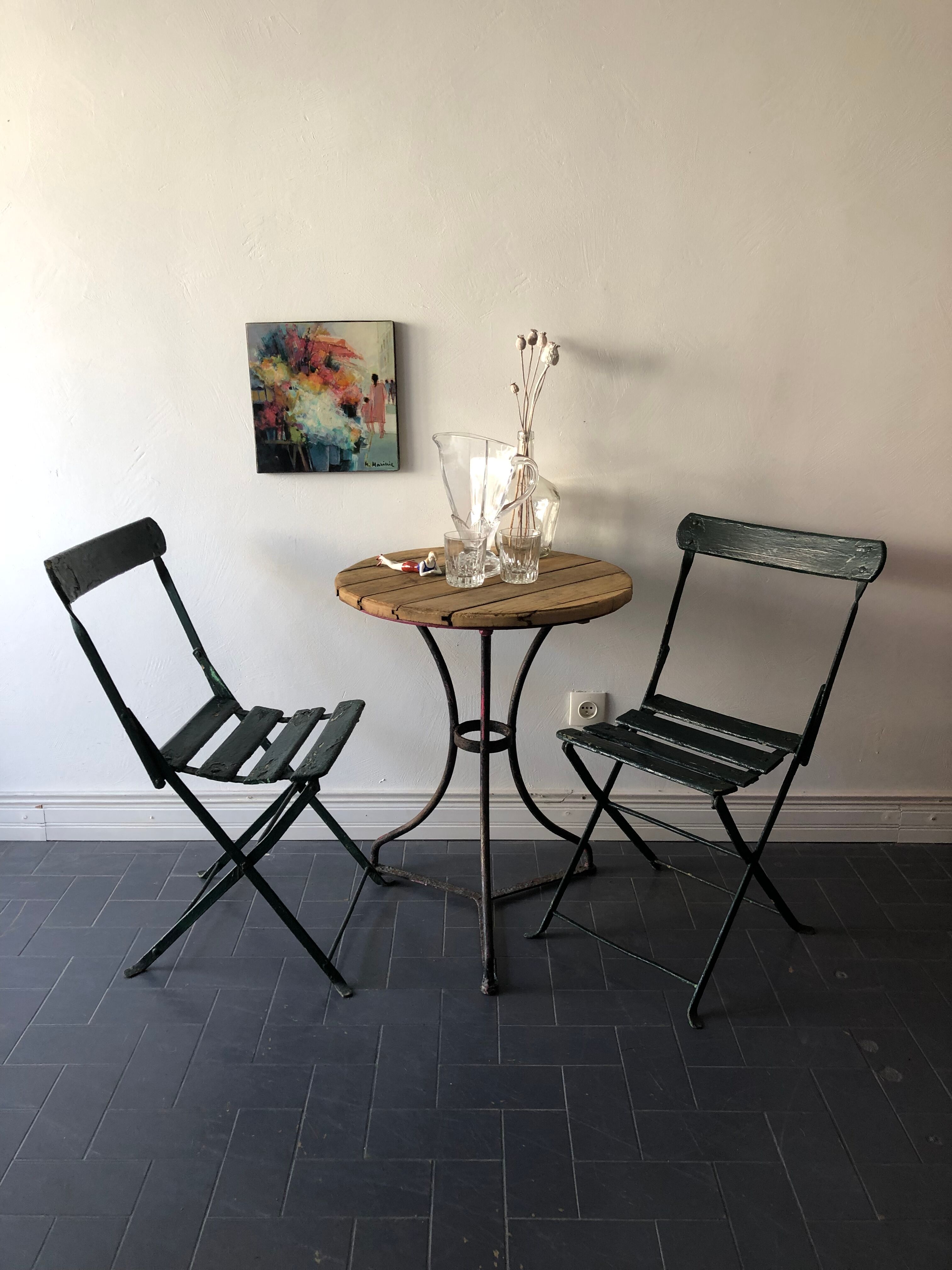 Old bistro table for garden