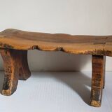 Old footstool in solid wood 19th century