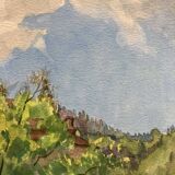 Watercolor vintage landscape