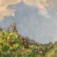 Watercolor vintage landscape