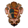 Ancient baroque coat of arms Pasqui in poplar, Florence, 18th century