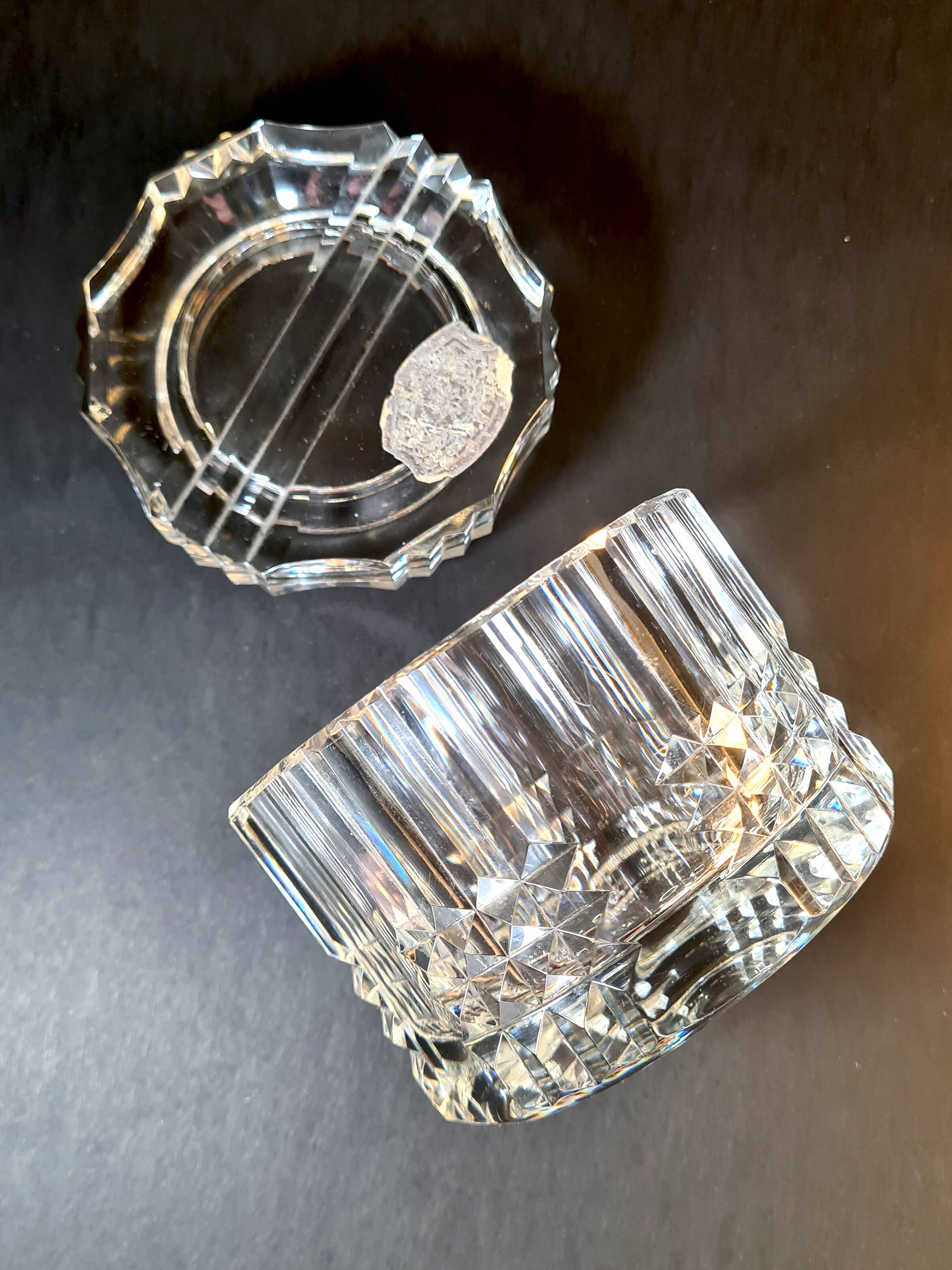 Crystal carafe and ice bucket from Val Saint Lambert – Elegance for the bar.
