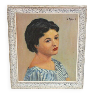 Portrait de jeune fille, peinture à l'huile