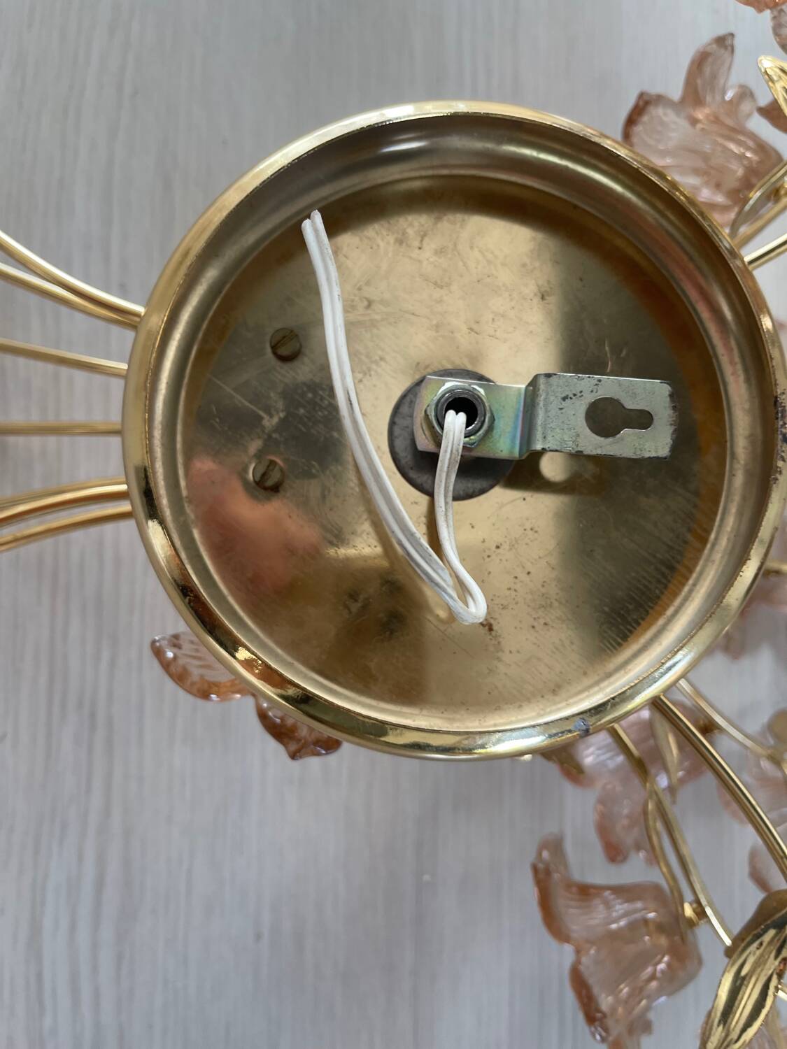 Large Single Pink Murano Flower Sconce 1980’s