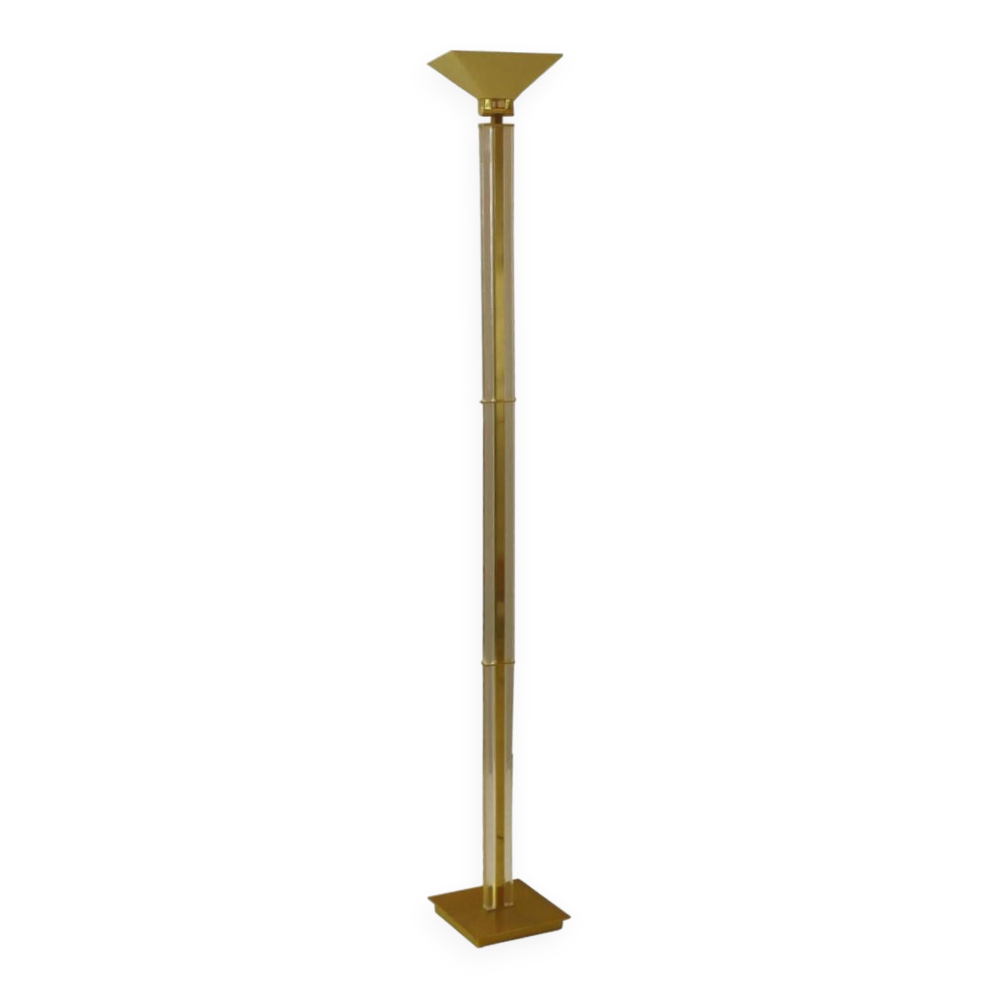 Hollywood Regency Brass Uplighter Floor Lamp by Baulmann, 1980s