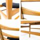 Lot de 6 chaises vintage bois assise tissu, style Mid-Century scandinave