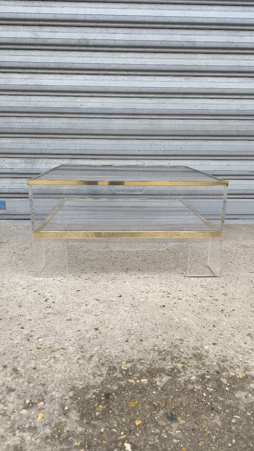 1970s plexiglass coffee table