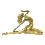 Sculpture de style Art déco femme nue en laiton massif