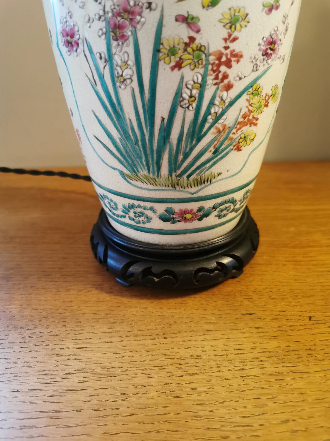 Antique Asian lamp base