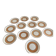 Twelve vintage dessert plates Gien Vésuve