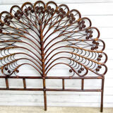Headboard rattan peacock