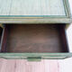 Bureau vintage en bambou et rotin, teinté vert