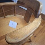 Pair of old pine armchairs