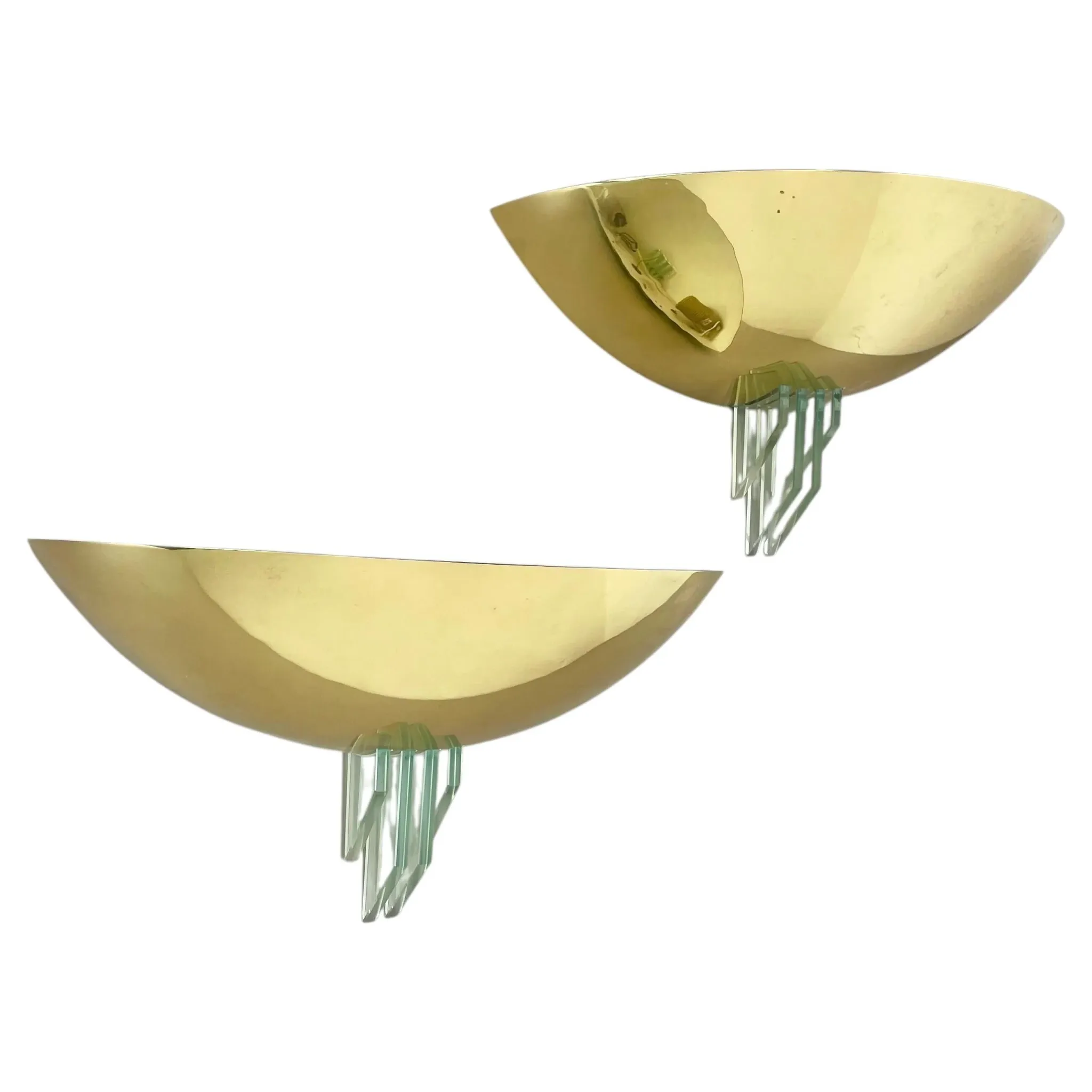 Set of two minimalist wall lights in the style of sciolari from baulmann, germany, 1980s