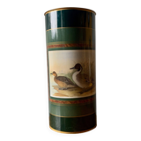 Old enameled sheet metal umbrella stand - duck decoration