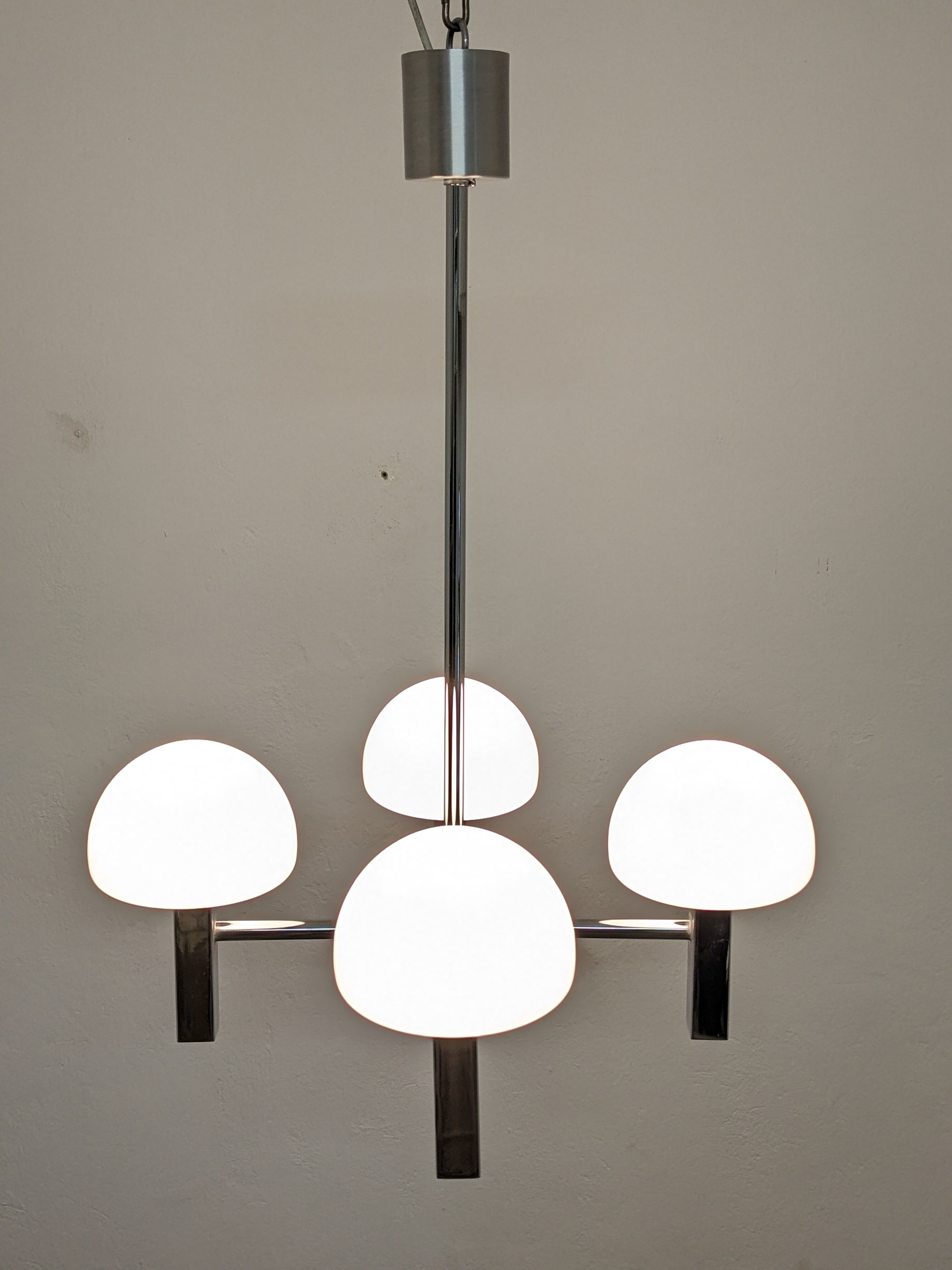 4-light space age chandelier from the 60s/70s