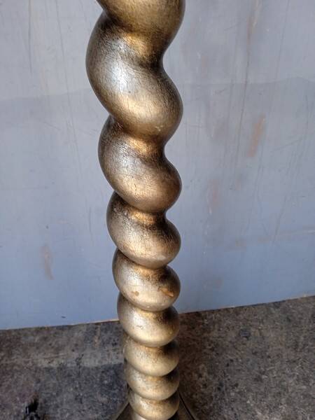 Silver carved wood floor lamp from the 1940s