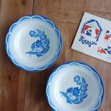 Set of 2 Sarreguemines soup plates, André