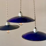Set of 3 suspensions bistro sheet metal enamelled