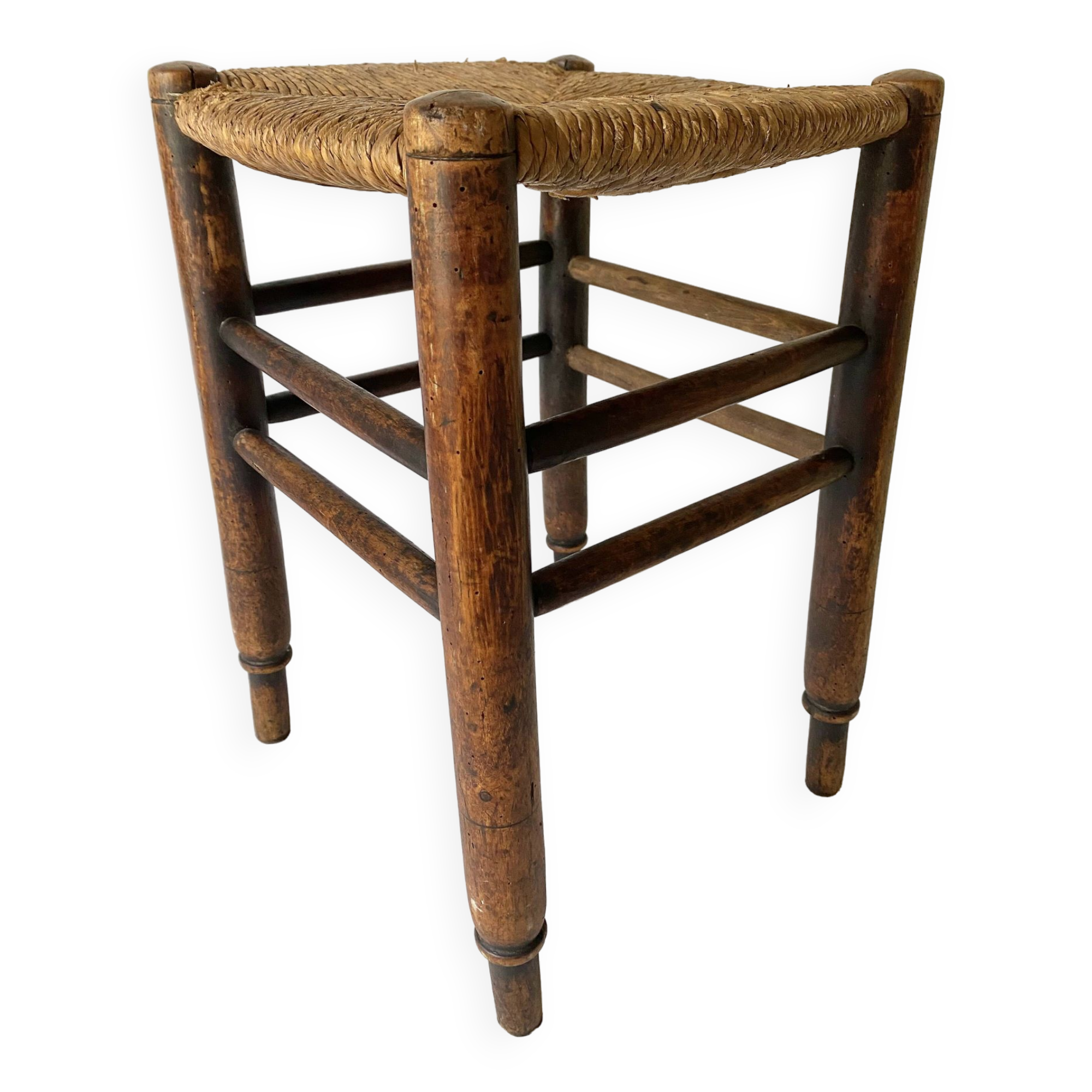 Straw and wood stool