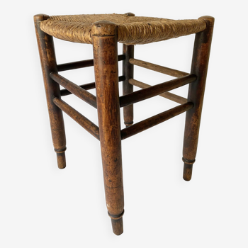 Straw and wood stool