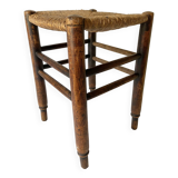 Straw and wood stool