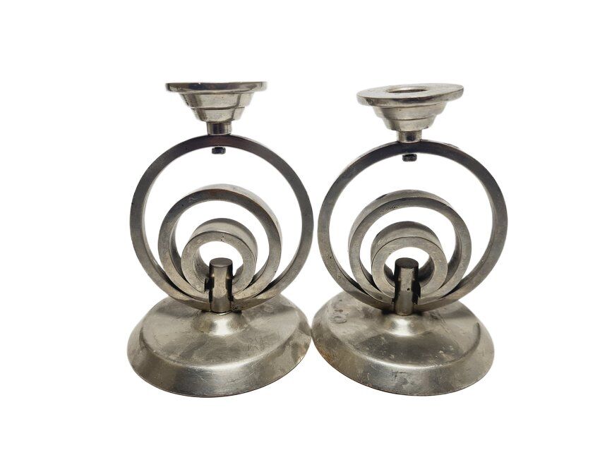 Art Deco candleholder, Germany, 1970s, set of 2