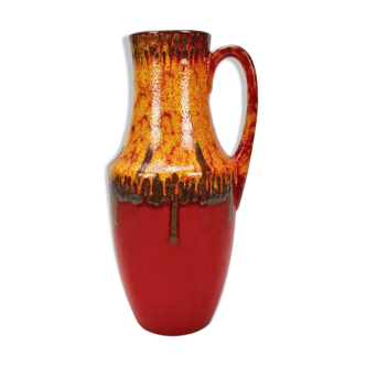 Vase céramique Scheurich à décor polychrome